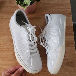 Rothy's The Lace Up Sneaker In Bright White Comfort Breathable Casual Neutral 8